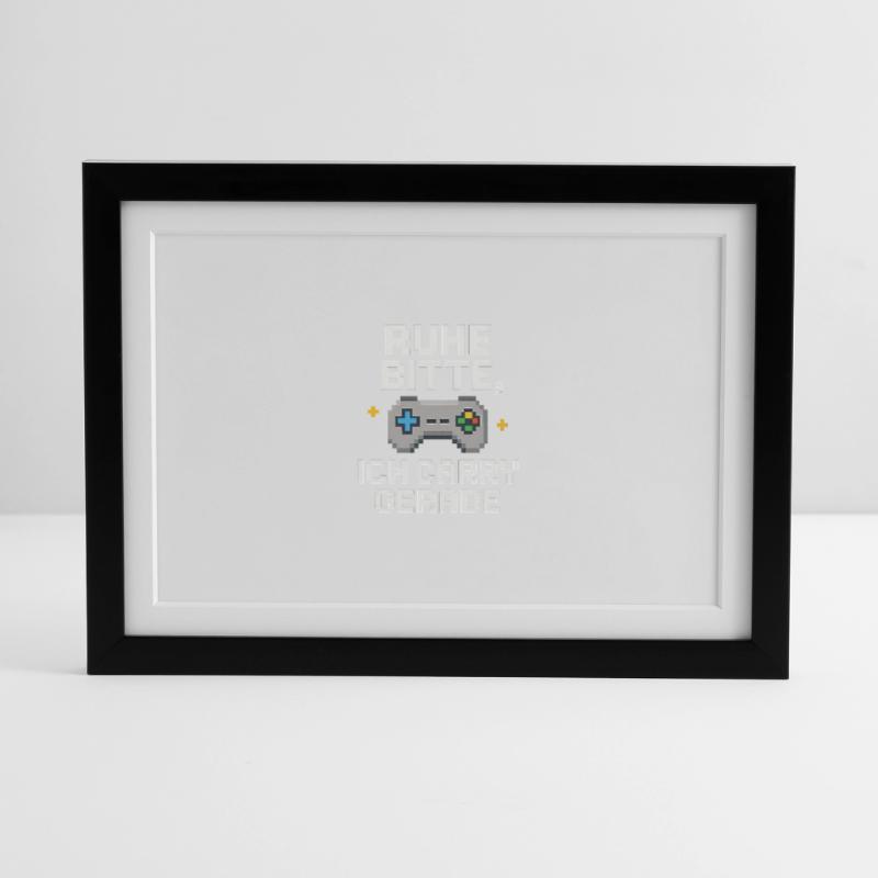 Silence Please Pixel Controller Graphics Framed poster (37 × 27 cm)