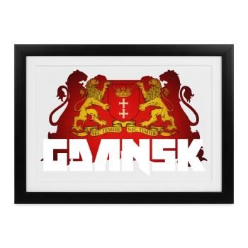 Danzig - Polen - Gerahmtes Poster (37 × 27 cm) - Schwarz - Vorne