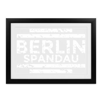 Berlin Spandau (Vintage/Weiß) - Gerahmtes Poster (37 × 27 cm) - Schwarz - Vorne