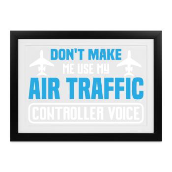 Humorvolles Flugzeug-Design für Flugbegeisterte - Gerahmtes Poster (37 × 27 cm) - Schwarz - Vorne