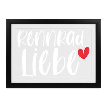 Rennrad Liebe! Fahrrad Sport Radsport Geschenk - Gerahmtes Poster (37 × 27 cm) - Schwarz - Vorne