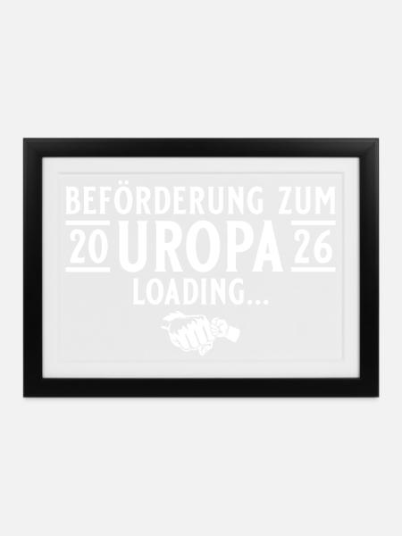 Uropa 2026 loading - Werdender Urgroßvater - Gerahmtes Poster (37 × 27 cm) - Schwarz