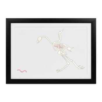 Frei und glücklich geschältes Huhn - Gerahmtes Poster (37 × 27 cm) - Schwarz - Vorne