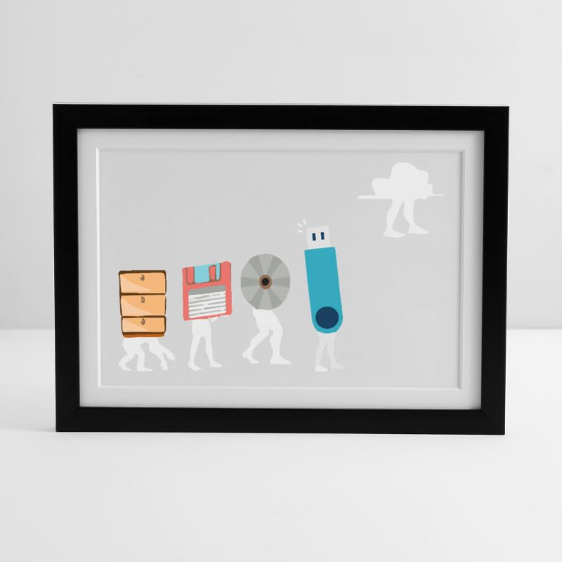 Cloud Computing Funny Programmer Data AI Software Framed poster (37 × 27 cm)