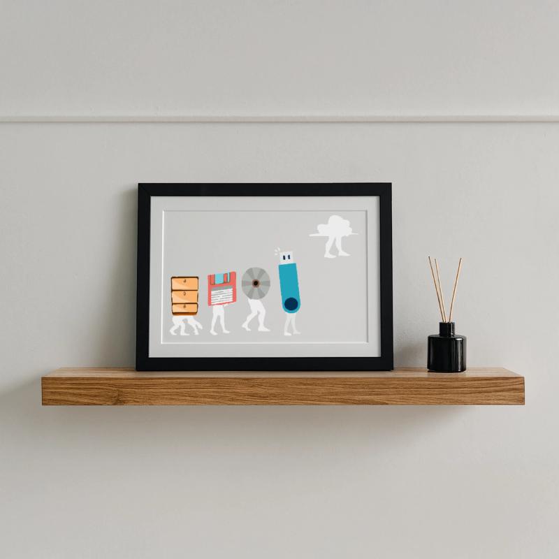 Cloud Computing Funny Programmer Data AI Software Framed poster (37 × 27 cm)