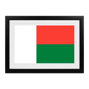 Madagaskar Flagge - Gerahmtes Poster (37 × 27 cm) - Schwarz - Vorne