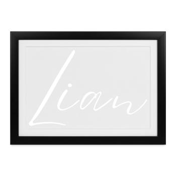 Lian Name T-Shirt Geschenk Für Männer - Gerahmtes Poster (37 × 27 cm) - Schwarz - Vorne