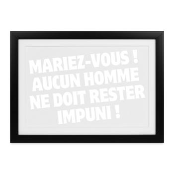 Hochzeit, Hochzeitshumor, Heiraten - Gerahmtes Poster (37 × 27 cm) - Schwarz - Vorne