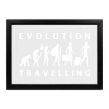 Evolution Travelling white - Gerahmtes Poster (37 × 27 cm) - Schwarz - Vorne