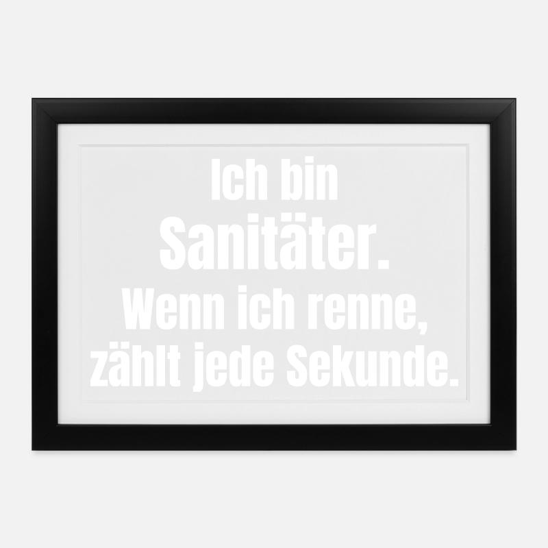 Sanitäter Sprint - Gerahmtes Poster (37 × 27 cm) - Schwarz