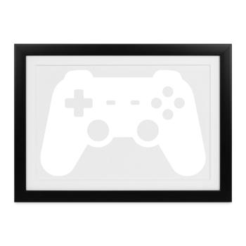 Controller Silhouette Icon - Gerahmtes Poster (37 × 27 cm) - Schwarz - Vorne
