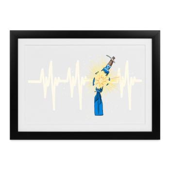Fallas de Valencia Heartbeat - Gerahmtes Poster (37 × 27 cm) - Schwarz - Vorne