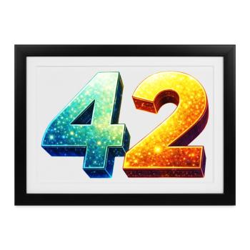 42 Cosmic Number – Nerd & Sci-Fi Design - Gerahmtes Poster (37 × 27 cm) - Schwarz - Vorne