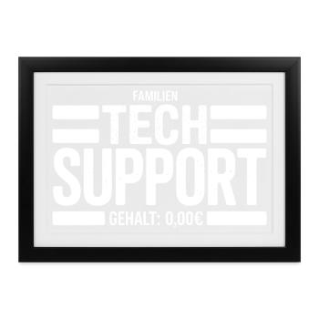Familien Tech Support Schild - Gerahmtes Poster (37 × 27 cm) - Schwarz - Vorne
