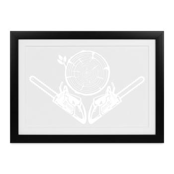 Waldwächter: Erneuerung im Stamm - Gerahmtes Poster (37 × 27 cm) - Schwarz - Vorne