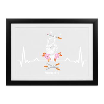Rauchen kann tödlich sein - Gerahmtes Poster (37 × 27 cm) - Schwarz - Vorne