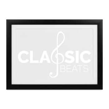 klassische Musik classic beats Musiker Symbol Logo - Gerahmtes Poster (37 × 27 cm) - Schwarz - Vorne