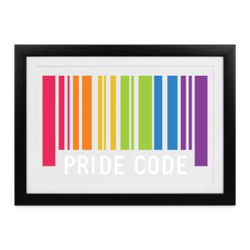 LGBT Pride Monat - Pride Code - Gerahmtes Poster (37 × 27 cm) - Schwarz - Vorne