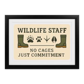 Zookeeper Animal Care Worker Zoo Angestellter - Gerahmtes Poster (37 × 27 cm) - Schwarz - Vorne
