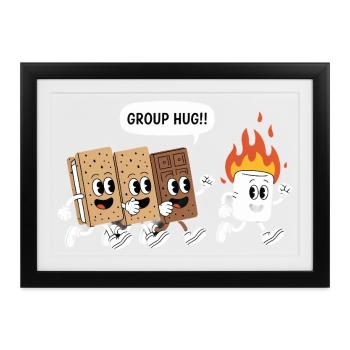 Spooky Smores Hiker Camper Halloween Camping - Gerahmtes Poster (37 × 27 cm) - Schwarz - Vorne