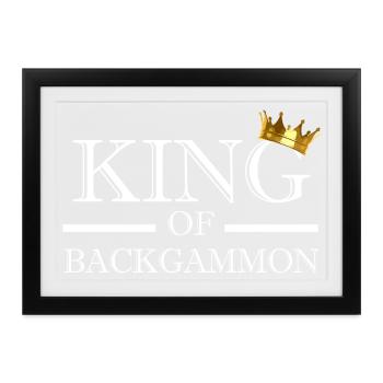 King Of Backgammon - Gerahmtes Poster (37 × 27 cm) - Schwarz - Vorne