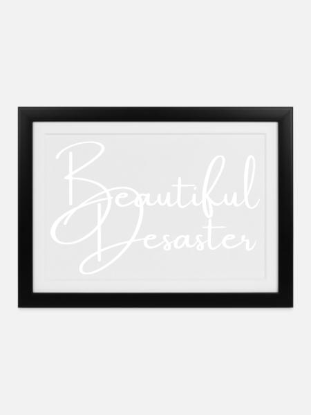 Beautiful Desaster | Greysoul Thoughts - Gerahmtes Poster (37 × 27 cm) - Schwarz