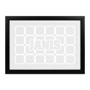 Maennername Janis - Gerahmtes Poster (37 × 27 cm) - Schwarz - Vorne