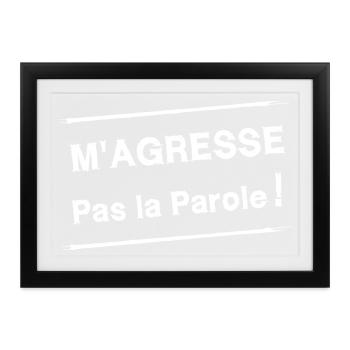 GREIFT MICH NICHT DAS WORT AN! (weiß) - Gerahmtes Poster (37 × 27 cm) - Schwarz - Vorne