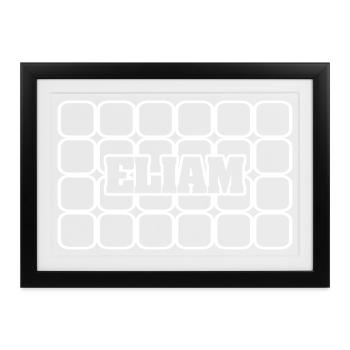 Maennername Eliam - Gerahmtes Poster (37 × 27 cm) - Schwarz - Vorne