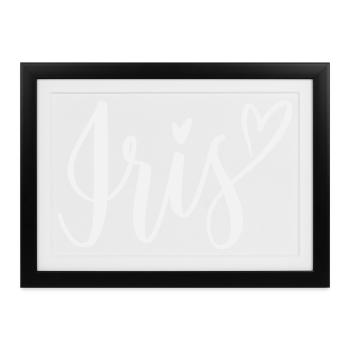 Iris Herz Schriftzug - Gerahmtes Poster (37 × 27 cm) - Schwarz - Vorne