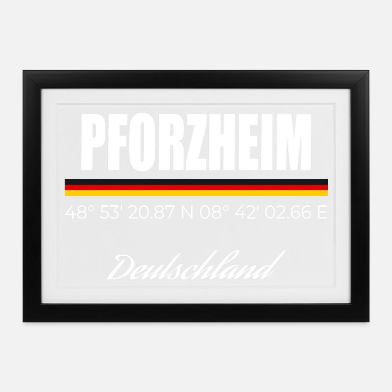 Pforzheim - Gerahmtes Poster (37 × 27 cm) - Schwarz