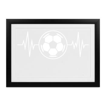 Fußball Herzschlag Herzschlag Herzschlag - Gerahmtes Poster (37 × 27 cm) - Schwarz - Vorne