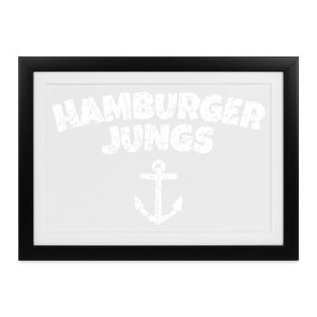Hamburger Jungs aus Hamburg - Gerahmtes Poster (37 × 27 cm) - Schwarz - Vorne
