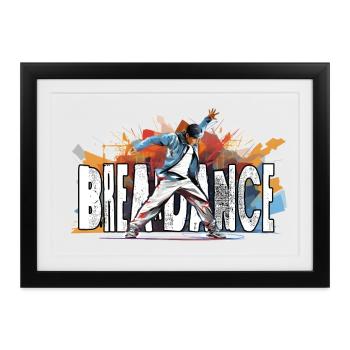Breakdance Breakdancer Bboy - Affiche encadrée (37 × 27 cm) - noir - Devant