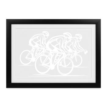 Radsportler - Gerahmtes Poster (37 × 27 cm) - Schwarz - Vorne