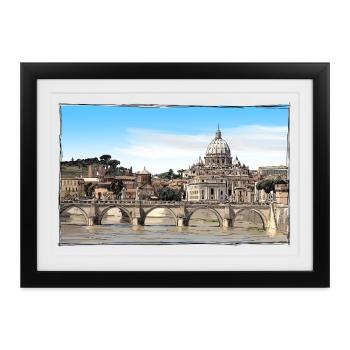 Rom - Gerahmtes Poster (37 × 27 cm) - Schwarz - Vorne