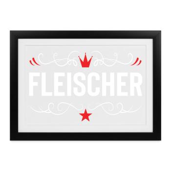Fleischer Beruf - Gerahmtes Poster (37 × 27 cm) - Schwarz - Vorne