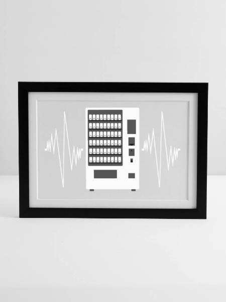 Snackautomat Touchscreen Puls - Gerahmtes Poster (37 × 27 cm) - Schwarz - Vorne