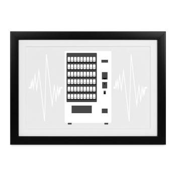 Snackautomat Tastatur Puls - Gerahmtes Poster (37 × 27 cm) - Schwarz - Vorne