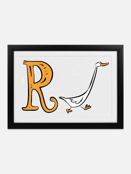 Rente Ente - Ruhestand - Pension - Gerahmtes Poster (37 × 27 cm) - Schwarz