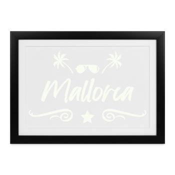 Mallora Palm Beach Logo - Gerahmtes Poster (37 × 27 cm) - Schwarz - Vorne