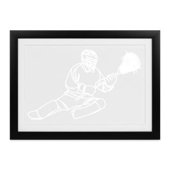 Lacrosse Torwart - Gerahmtes Poster (37 × 27 cm) - Schwarz - Vorne