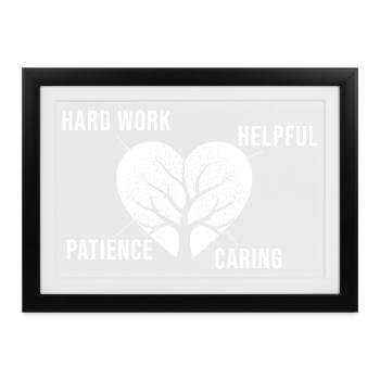 Social Worker Quote Hard Worker Social Work - Gerahmtes Poster (37 × 27 cm) - Schwarz - Vorne