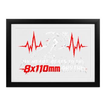 Inliner  My Heart Beats 8x110mm Rhythm - Gerahmtes Poster (37 × 27 cm) - Schwarz - Vorne