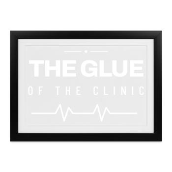 Arzthelferin Kittel Sprechstunde Praxisteam Gesund - Gerahmtes Poster (37 × 27 cm) - Schwarz - Vorne