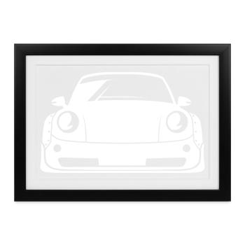liberty walk cars widebody Symbol Autos Grafik - Gerahmtes Poster (37 × 27 cm) - Schwarz - Vorne