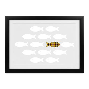 Einzelne Kornische Fische | Pyrenäen-Linnenlabor - Gerahmtes Poster (37 × 27 cm) - Schwarz - Vorne