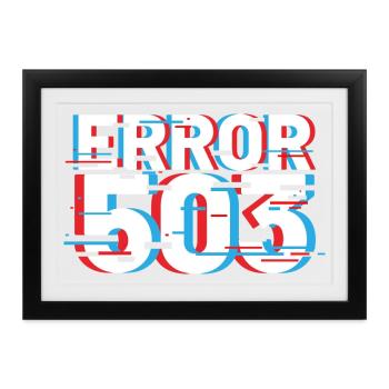 Fehler 503 Glitch - Gerahmtes Poster (37 × 27 cm) - Schwarz - Vorne