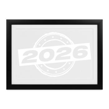 2026 Jahr - Gerahmtes Poster (37 × 27 cm) - Schwarz - Vorne