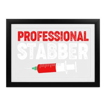 Phlebotomist Pflege Pfleger Pflegerin Blutentnahme - Gerahmtes Poster (37 × 27 cm) - Schwarz - Vorne